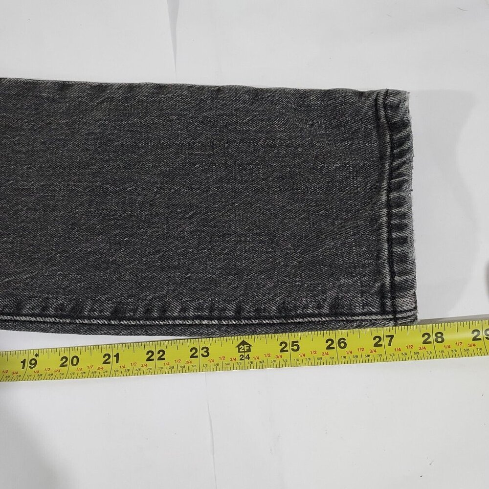 Levis 501 Jeans Button Fly 28"w 27.5"L Washed Black Denim Cotton Brass Rivited - Picture 9 of 16